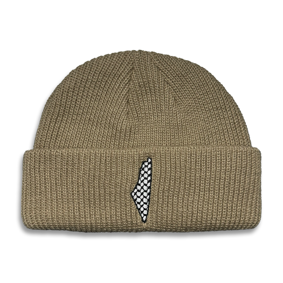 Kufiya Map Beanie | Sand - PurePali