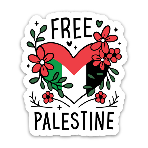 Free Palestine Heart Sticker - PurePali