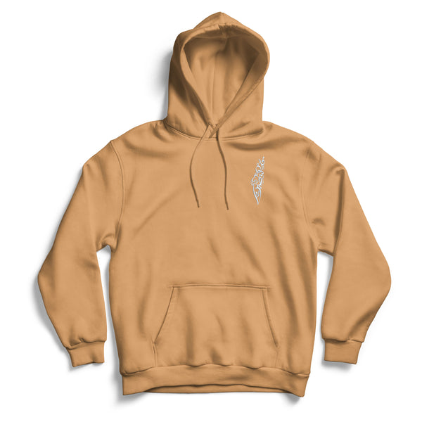 Calligraphy Embroidered Hoodie | Sand - PurePali
